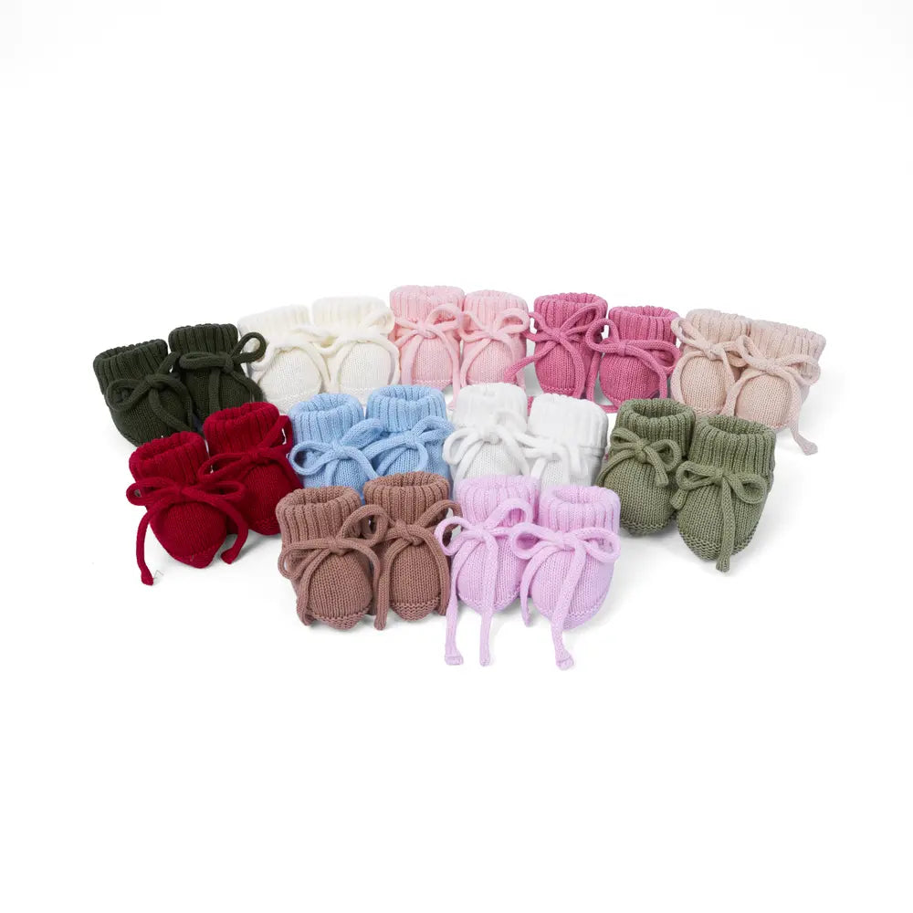 Knitted Booties in Rose Pink
